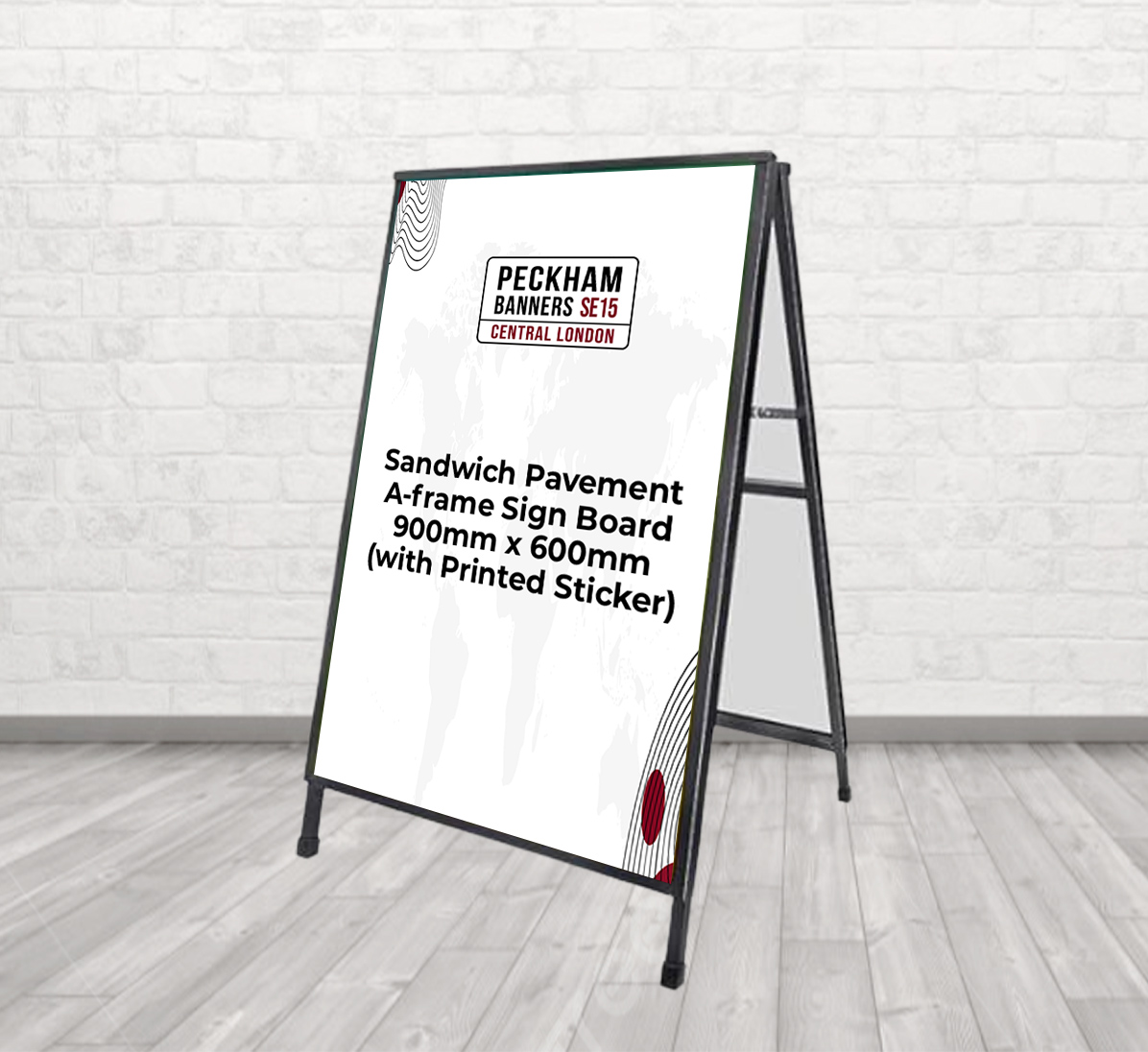 Sandwich Pavement A-frame Sign Board 900mm x 600mm (with Printed Poster)