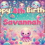 Personalised 4th Birthday Banner for Savannah