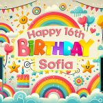 Personalised 16th Birthday Banner for Sophia