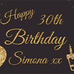 Personalised 30th Birthday Banner for Simona