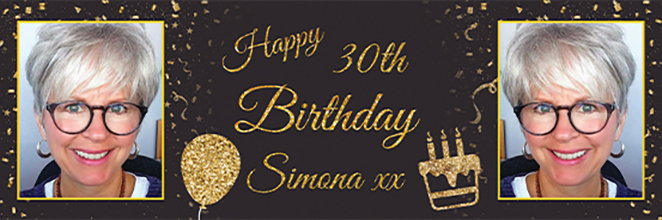 Personalised 30th Birthday Banner for Simona