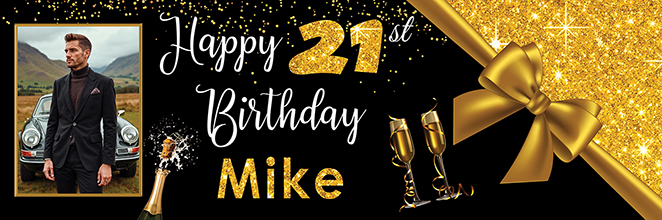 Happy 21st Birthday Banner for Mike