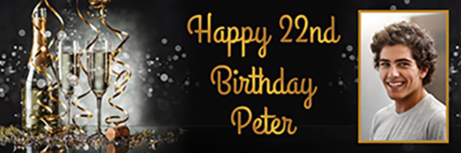 Happy 22nd Birthday Banner for Peter