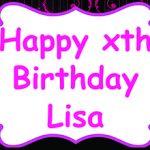 Happy xth Birthday Banner for Lisa