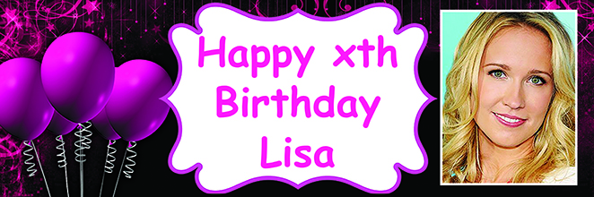 Happy xth Birthday Banner for Lisa