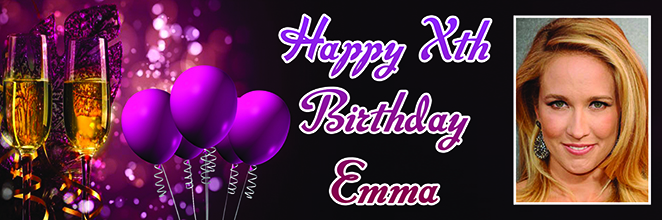 Custom Purple Birthday Banner for Emma
