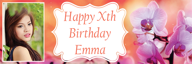 Orchid-Themed Birthday Banner for Emma