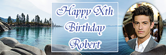 Lake View Happy Birthday Banner for Robert
