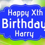 Blue Iris Happy Birthday Banner for Harry