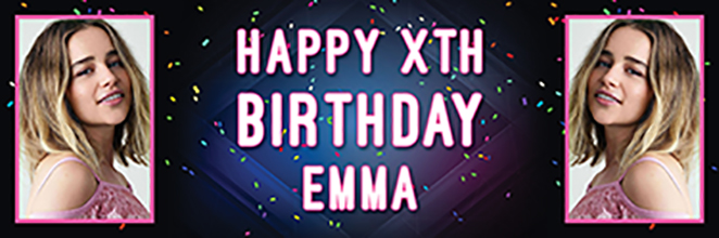Neon Confetti Birthday Banner for Emma