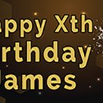 Black and Gold Happy Birthday Banner for James
