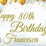 Elegant 80th Birthday Banner Francesca with Balloons