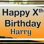 Custom Black and Gold Stars Birthday Banner for Harry