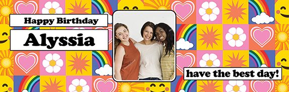 Colourful Personalised Party Backdrop for Alyssia