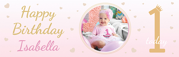 Happy 1st Birthday Banner for Isabella
