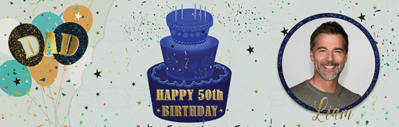Personalised 50th Birthday Banner for Dad