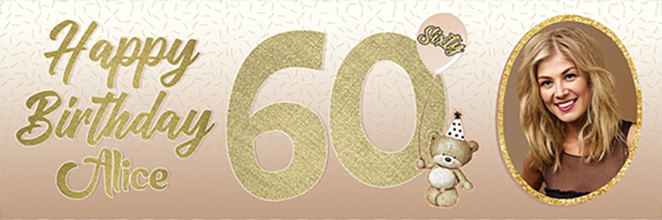 Personalised 60th Birthday Banner for Alice