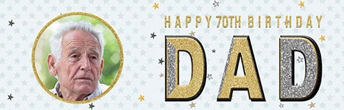 Personalised 70th Birthday Banner for Dad